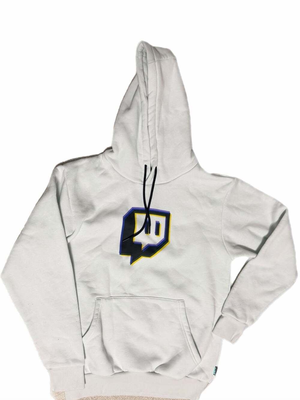 Twitch Glitch Logo Hoodie Size XL White Sweatshirt Gaming